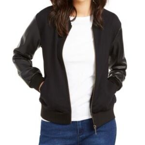 Michael Kors faux  leather bomber jacket. Size M